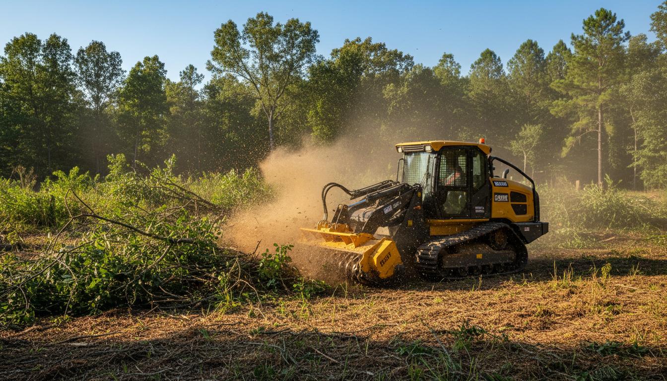 Land clearing equipment at work